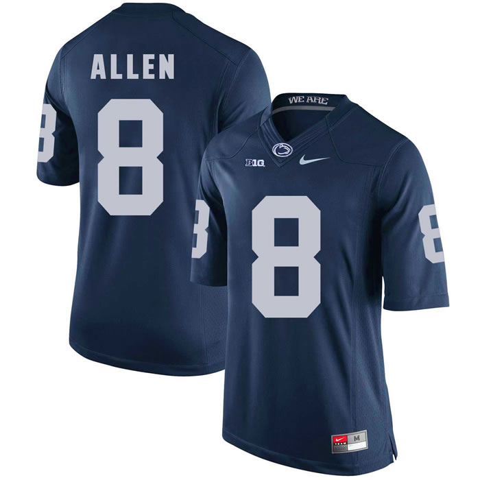 Penn State Nittany Lions #8 Mark Allen Navy College Football Jersey